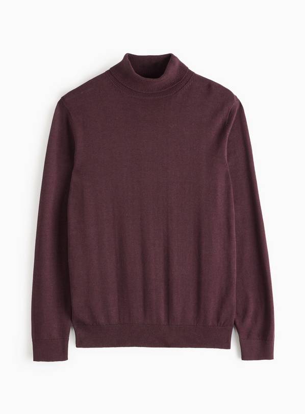 Dark Red Roll Neck Jumper L